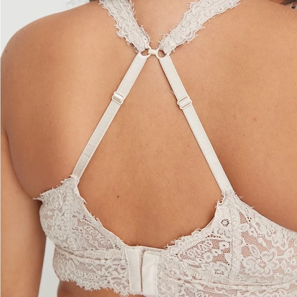 Aerie Eyelash Lace Padded Plunge Bralette -NWT - Picture 4 of 10